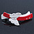 White/ Red Acrylic Crystal Butterfly Barrette Hair Clip Grip - 95mm Across - view 11