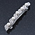 Bridal Wedding Prom Silver Tone Glass Pearl Crystal Barrette Hair Clip Grip - 80mm Width - view 7