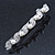 Bridal Wedding Prom Silver Tone Glass Pearl Crystal Barrette Hair Clip Grip - 80mm Width - view 9