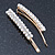 2 Bridal/ Prom Wide Crystal, Simulated Pearl Hair Grips/ Slides In Gold Plating - 60mm Across - view 4