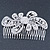 Statement Bridal/ Wedding/ Prom/ Party Rhodium Plated Clear Swarovski Sculptured 'Bow' Crystal Side Hair Comb - 11.5cm Width - view 7