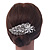 Bridal/ Wedding/ Prom/ Party Rhodium Plated Clear Swarovski Sculptured Leaf Crystal Hair Comb - 11.5cm - view 3