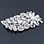 Bridal/ Wedding/ Prom/ Party Rhodium Plated Clear Swarovski Sculptured Leaf Crystal Hair Comb - 11.5cm - view 9