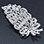 Bridal/ Wedding/ Prom/ Party Rhodium Plated Clear Swarovski Sculptured Leaf Crystal Hair Comb - 11.5cm - view 6
