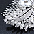 Bridal/ Wedding/ Prom/ Party Rhodium Plated Clear Swarovski Sculptured Leaf Crystal Hair Comb - 100mm - view 5