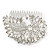Bridal/ Wedding/ Prom/ Party Rhodium Plated Clear Swarovski Sculptured Leaf Crystal Hair Comb - 100mm - view 2