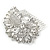 Bridal/ Wedding/ Prom/ Party Rhodium Plated Clear Swarovski Sculptured Leaf Crystal Hair Comb - 100mm - view 10