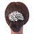 Bridal/ Wedding/ Prom/ Party Rhodium Plated Clear Swarovski Sculptured Leaf Crystal Hair Comb - 100mm - view 3