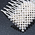 Bridal/ Wedding/ Prom/ Party Rhodium Plated Clear Crystal, Simulated Pearl 'Bow' Hair Comb - 90mm - view 5