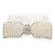 Bridal/ Wedding/ Prom/ Party Rhodium Plated Clear Crystal, Simulated Pearl 'Bow' Hair Comb - 90mm - view 2