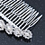 Bridal/ Wedding/ Prom/ Party Rhodium Plated Clear Crystal, Light Cream Faux Pearl Hair Comb - 95mm - view 7