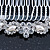 Bridal/ Wedding/ Prom/ Party Rhodium Plated Clear Crystal, Light Cream Faux Pearl Hair Comb - 95mm - view 5
