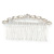 Bridal/ Wedding/ Prom/ Party Rhodium Plated Clear Crystal, Light Cream Faux Pearl Hair Comb - 95mm - view 8