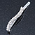 2 Bridal/ Prom Crystal, Simulated Pearl Wavy Hair Grips/ Slides In Rhodium Plating - 60mm Across - view 4