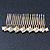 Bridal/ Wedding/ Prom/ Party Gold Plated Clear Crystal, Simulated Pearl Hair Comb - 95mm - view 9