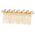 Bridal/ Wedding/ Prom/ Party Gold Plated Clear Crystal, Simulated Pearl Hair Comb - 95mm - view 11