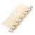 Bridal/ Wedding/ Prom/ Party Gold Plated Clear Crystal, Simulated Pearl Hair Comb - 95mm - view 10