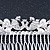 Bridal/ Wedding/ Prom/ Party Rhodium Plated Clear Crystal, Simulated Pearl 'Double Peacock' Hair Comb - 95mm - view 4