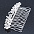 Bridal/ Wedding/ Prom/ Party Rhodium Plated Clear Crystal, Simulated Pearl 'Double Peacock' Hair Comb - 95mm - view 6