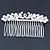 Bridal/ Wedding/ Prom/ Party Rhodium Plated Clear Crystal, Simulated Pearl 'Double Peacock' Hair Comb - 95mm
