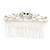 Bridal/ Wedding/ Prom/ Party Rhodium Plated Clear Crystal, Simulated Pearl 'Double Peacock' Hair Comb - 95mm - view 7