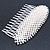 Bridal/ Wedding/ Prom/ Party Rhodium Plated Clear Austrian Crystal, Light Cream Simulated Pearl 'Oval' Hair Comb - 90mm - view 4