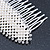 Bridal/ Wedding/ Prom/ Party Rhodium Plated Clear Austrian Crystal, Light Cream Simulated Pearl 'Oval' Hair Comb - 90mm - view 6