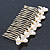 Bridal/ Wedding/ Prom/ Party Gold Plated Clear Austrian Crystal, Light Cream Simulated Pearl Bow Hair Comb - 90mm - view 3