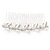 Bridal/ Wedding/ Prom/ Party Rhodium Plated Clear Austrian Crystal, Light Cream Simulated Pearl Bow Hair Comb - 90mm - view 8