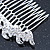 Bridal/ Wedding/ Prom/ Party Rhodium Plated Clear Austrian Crystal Hair Comb - 100mm - view 5