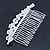 Bridal/ Wedding/ Prom/ Party Rhodium Plated Clear Austrian Crystal Hair Comb - 100mm - view 6