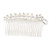 Bridal/ Wedding/ Prom/ Party Rhodium Plated Crystal Flower And Simulated Pearl Leaf Hair Comb - 95mm - view 8