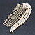 Bridal/ Wedding/ Prom/ Party Gold Plated Clear Crystal, Simulated Pearl Leaf Hair Comb - 95mm