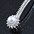 2 Bridal/ Prom Crystal, Simulated Pearl 'Daisy Flower' Hair Grips/ Slides In Rhodium Plating - 60mm Across - view 4
