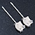 2 Teen Simulated Pearl, Crystal 'Kitty' Hair Grips/ Slides In Rhodium Plating - 55mm Across - view 7