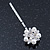 2 Bridal/ Prom Crystal, Simulated Pearl 'Flower' Hair Grips/ Slides In Rhodium Plating - 55mm Across - view 7