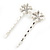 2 Bridal/ Prom Crystal, Simulated Pearl 'Flower' Hair Grips/ Slides In Rhodium Plating - 55mm Across - view 10