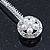 2 Bridal/ Prom Crystal, Simulated Pearl 'Flower In The Circle' Hair Grips/ Slides In Rhodium Plating - 60mm Across - view 5