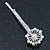 2 Bridal/ Prom Crystal, Simulated Pearl Filigree Flower Hair Grips/ Slides In Rhodium Plating - 55mm Across - view 5