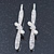 2 Bridal/ Prom 'Crystal Leavs and Flower' Hair Grips/ Slides In Rhodium Plating - 60mm Across - view 7