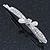 2 Bridal/ Prom 'Crystal Leavs and Flower' Hair Grips/ Slides In Rhodium Plating - 60mm Across - view 4