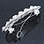 Bridal Wedding Prom Silver Tone Simulated Pearl Diamante 'Buckle' Barrette Hair Clip Grip - 65mm Across - view 6
