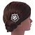 Bridal/ Wedding/ Prom/ Party Rhodium Plated Austrian Clear Crystal, Simulated Glass Pearl 'Open Flower' Hair Comb - 55mm - view 3