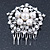 Bridal/ Wedding/ Prom/ Party Rhodium Plated Austrian Clear Crystal, Simulated Glass Pearl 'Open Flower' Hair Comb - 55mm - view 6