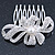 Bridal/ Wedding/ Prom/ Party Rhodium Plated Clear Austrian Crystal, Simulated Glass Pearl 'Bow' Hair Comb - 60mm - view 6
