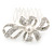 Bridal/ Wedding/ Prom/ Party Rhodium Plated Clear Austrian Crystal, Simulated Glass Pearl 'Bow' Hair Comb - 60mm - view 2