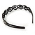 Black Acrylic Alice/ Hair Band/ HeadBand With Clear Crystal Twirl Motif - view 5