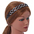 Black Acrylic Alice/ Hair Band/ HeadBand With Clear Crystal Plait Motif - view 2