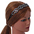 Black Acrylic Alice/ Hair Band/ HeadBand With Clear Crystal Oval Motif - view 2