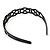Black Acrylic Alice/ Hair Band/ HeadBand With Clear Crystal Oval Motif - view 7